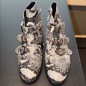 Sol Sana Snake Print Ankle Boots